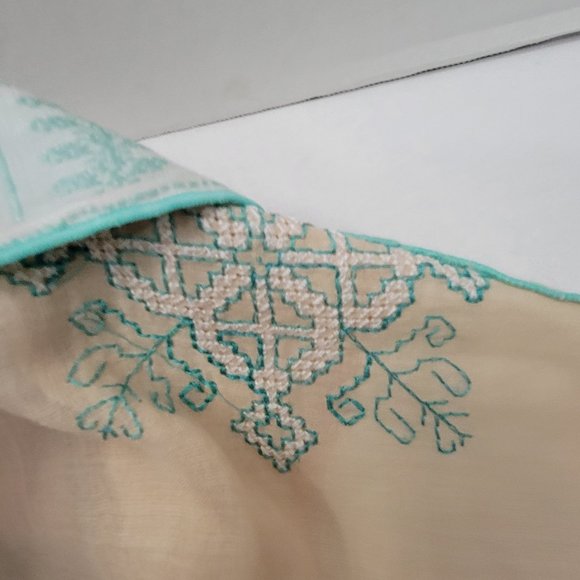 Mens Amazing Cross Stitch Embroidered Light Art Shirt PAUL ROPP 100% Silk 3 - Picture 15 of 16